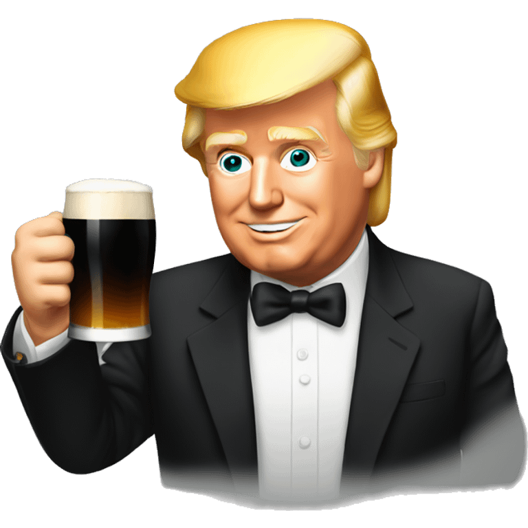 Donald Trump drinking Guinness  emoji