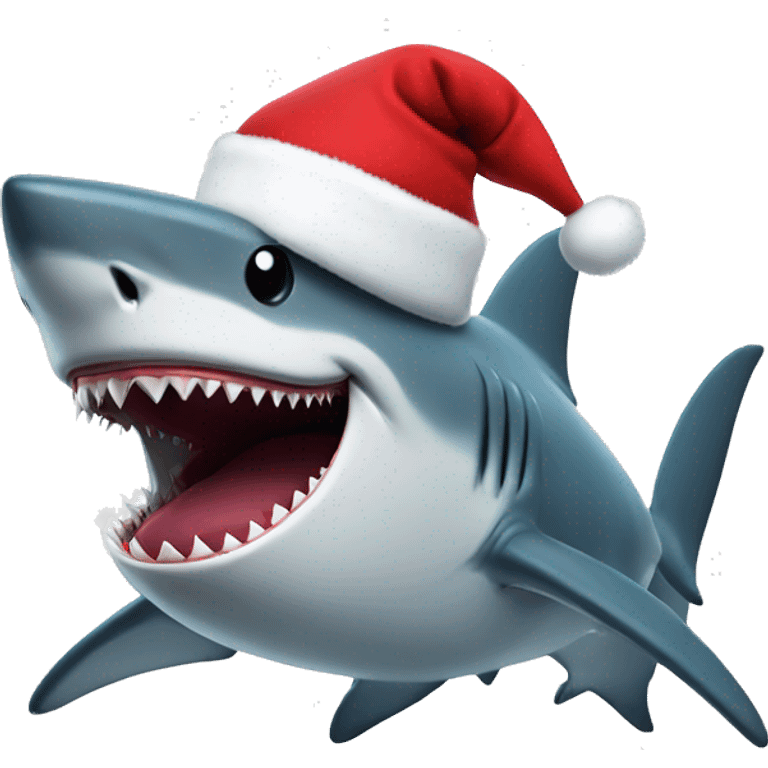 shark laughing wearing a top hat santa claus emoji