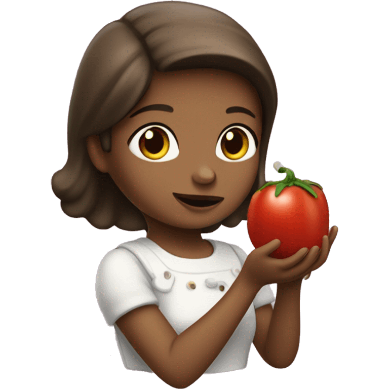 bambina che ha in mano una melanzana  emoji