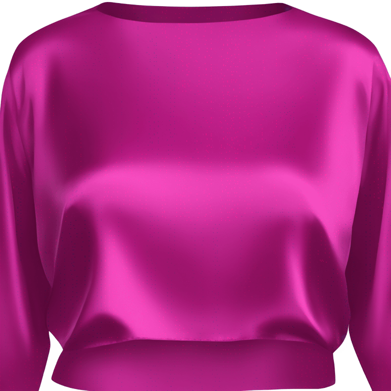 Realistic magenta cut out silk crop top blouse. emoji