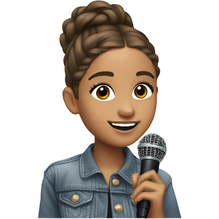 Ariana grande holding a microphone  emoji