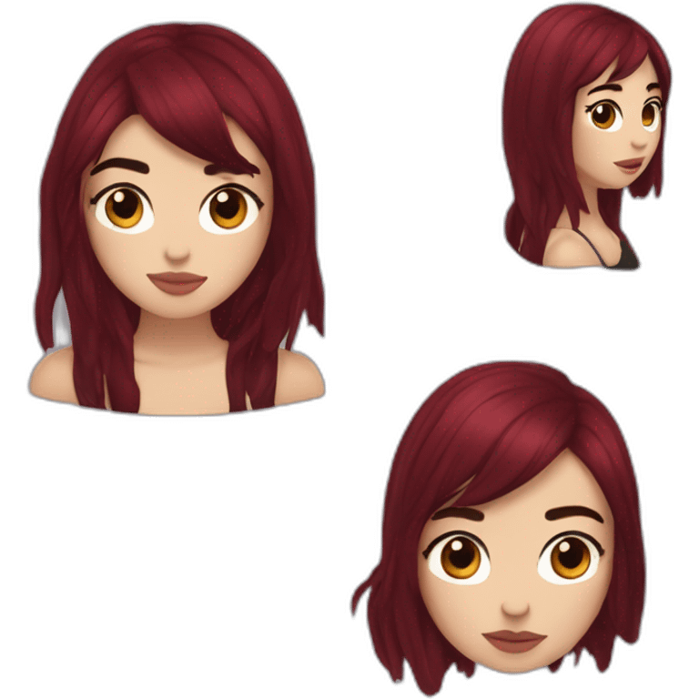 Dua Lipa with dark red hair emoji