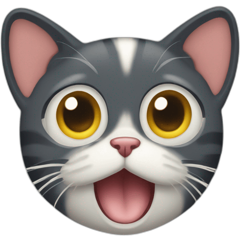 cartoon 2d cat shocked sideways crying emoji