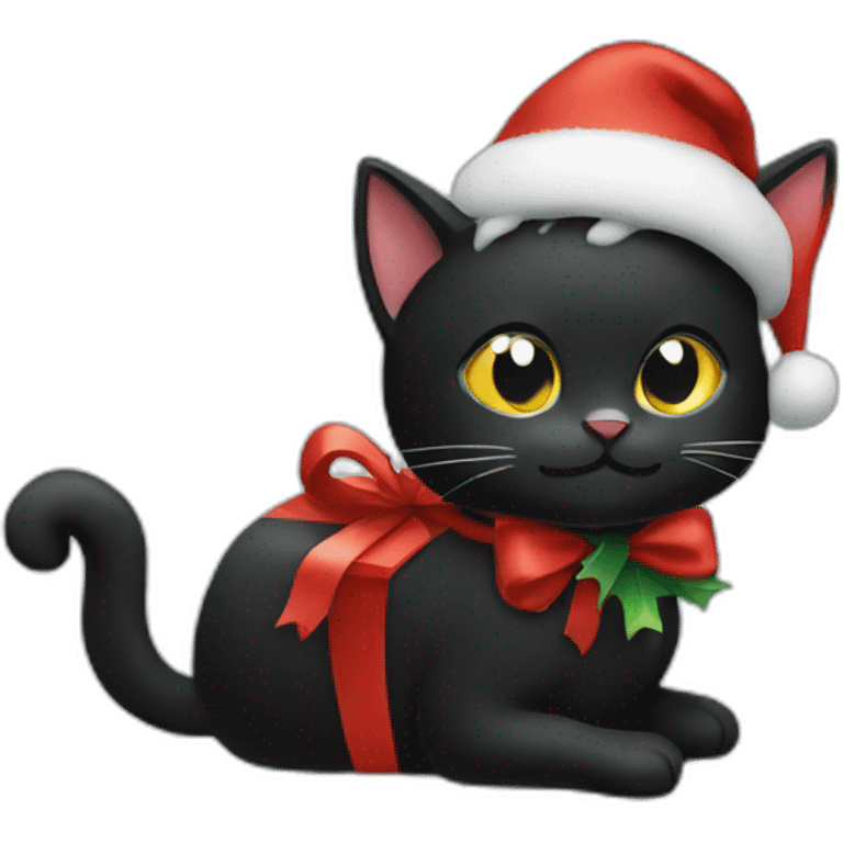 merry christmas black cat emoji