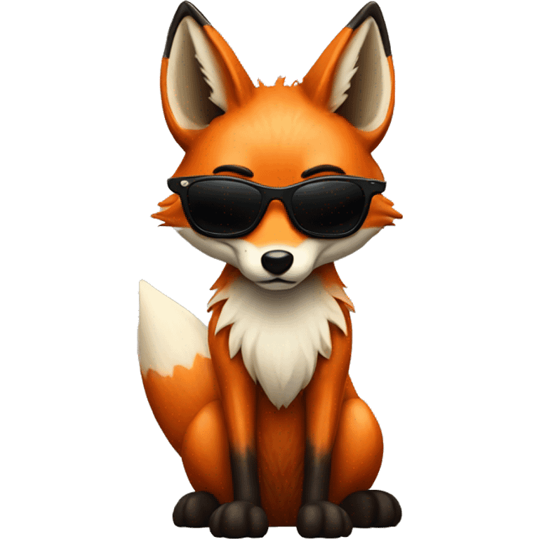 a tall fox with nine tails and sunglasses emoji