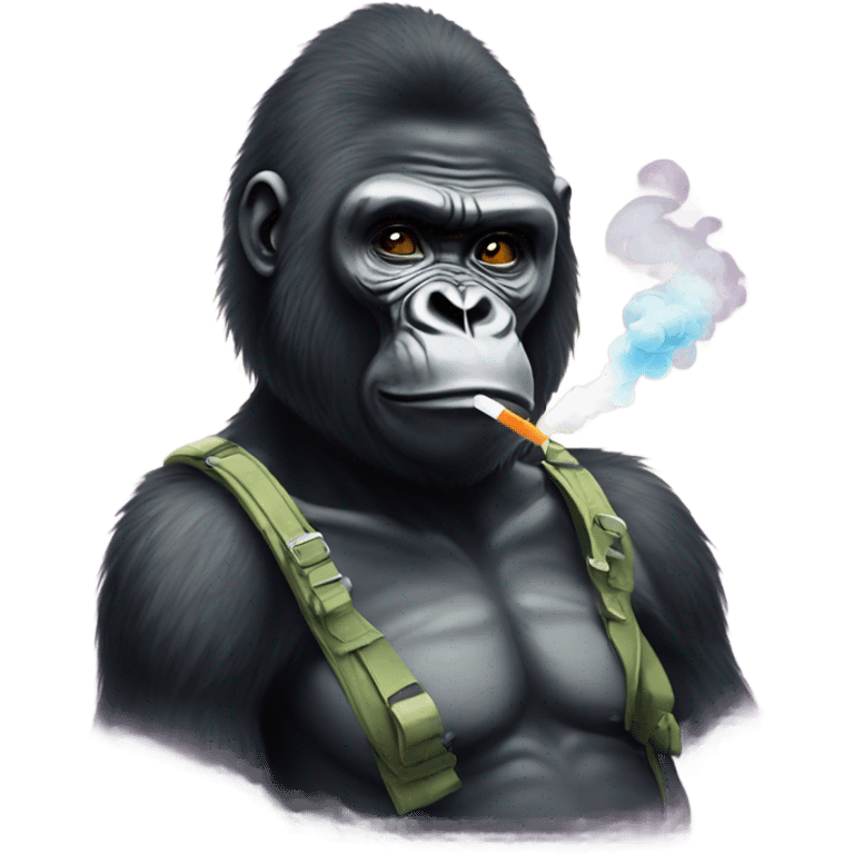 Gorilla with vape emoji