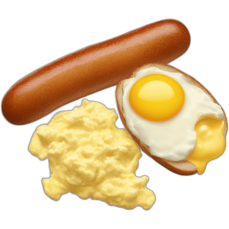 a saussage and two scrambled eggs emoji