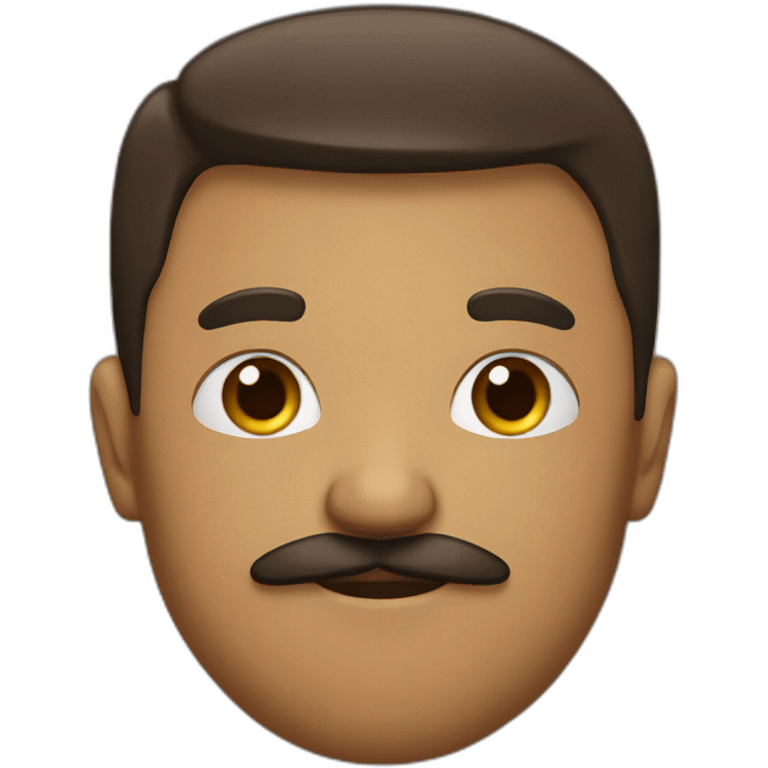 Brown man and white guy with moustache kissing emoji