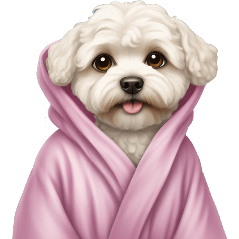 Maltipoo dog in robe  emoji