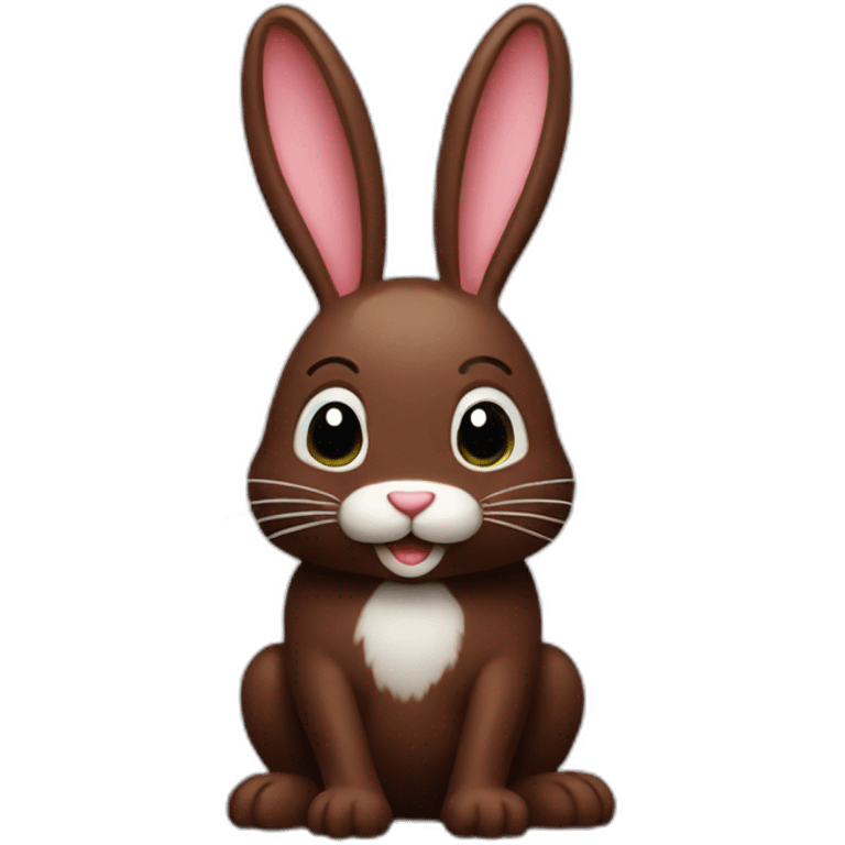 Chocolate rabbit with a bitten tail emoji