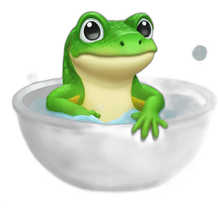 lezard taking a bath in a cup emoji