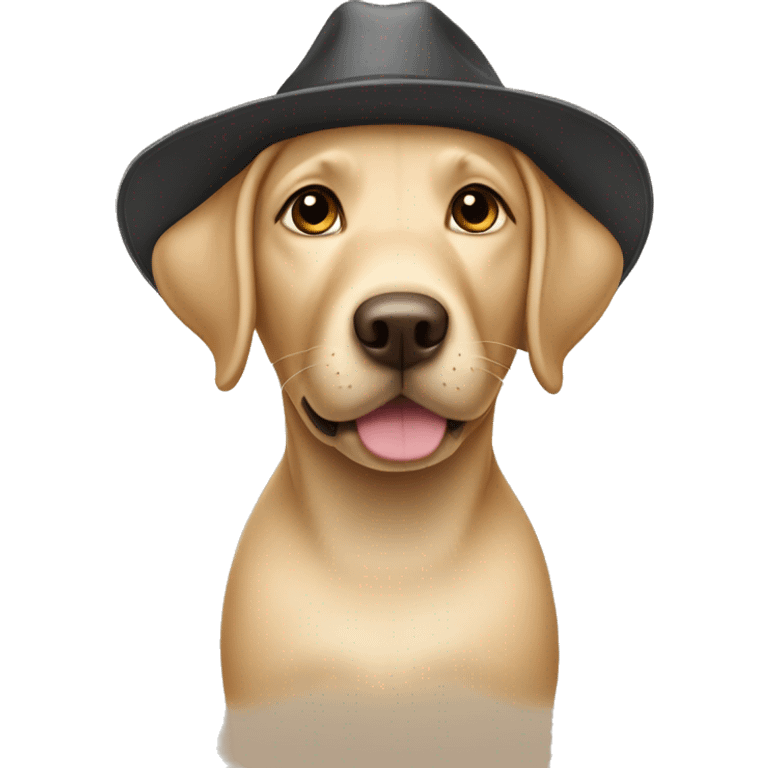 Labrador girl in a hat with ears like Fiona's emoji