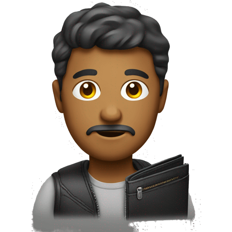 man looking thru wallet emoji