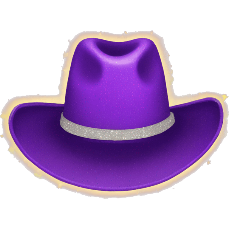 Purple cowboy hat with sparkles emoji