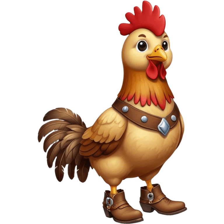 Chicken wearing cowboy boots  emoji