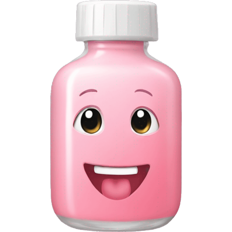 vitamin bottle with happy blush face emoji