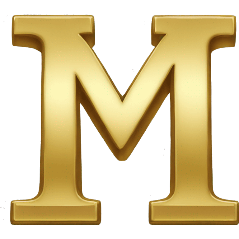 Letter M with Gold Plating with transparent background emoji