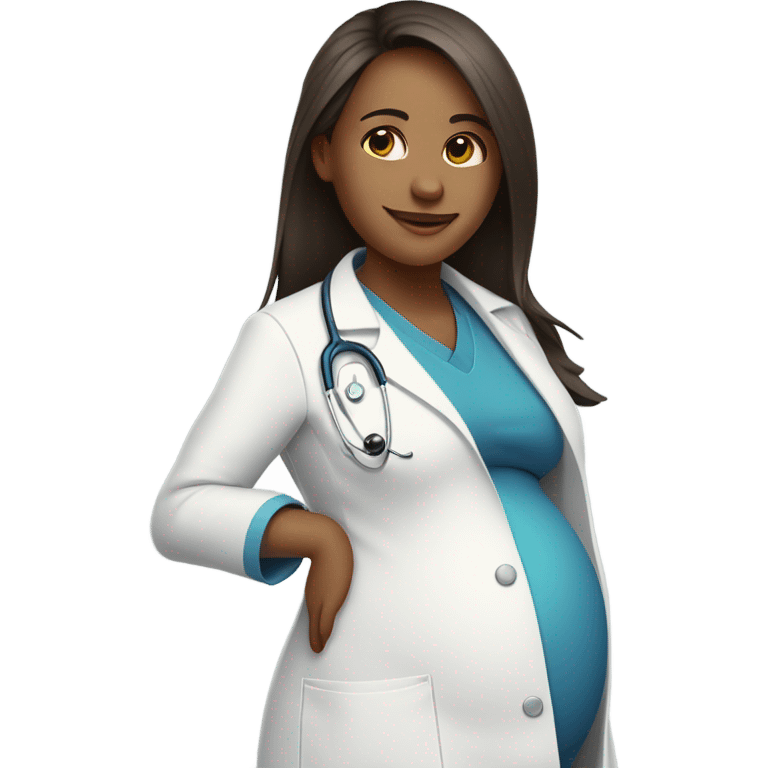 Woman doctor pregnant emoji