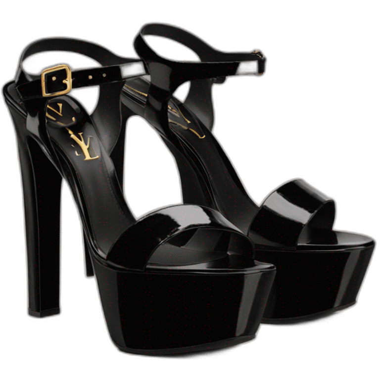 Ysl TRIBUTE PLATFORM SANDAL black PATENT LEATHER emoji