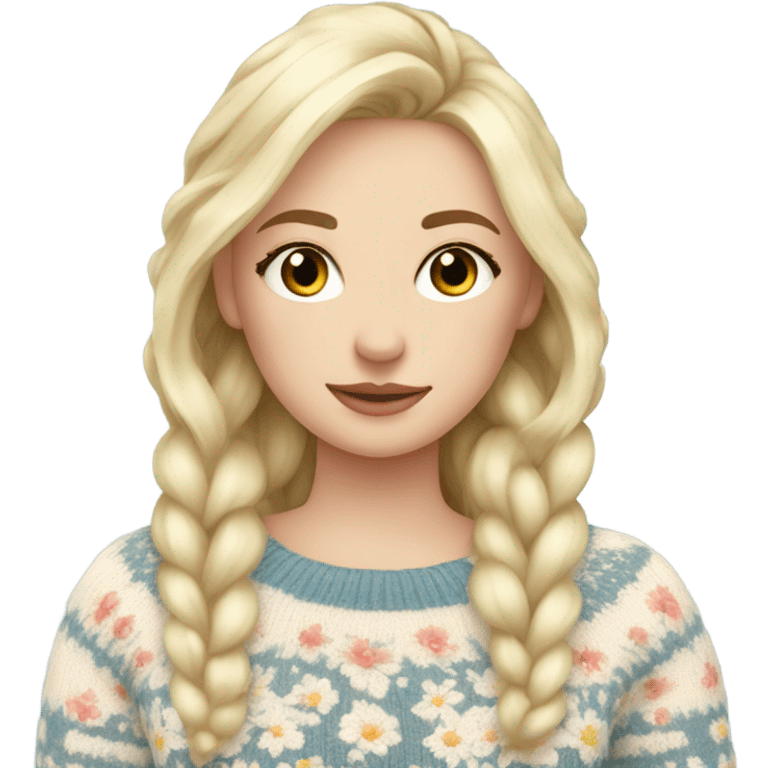 Knit floral sweater blond beautiful finnish girl emoji