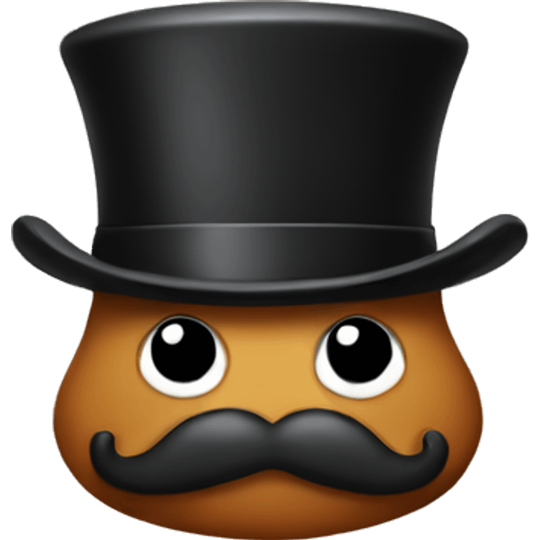 poop with top hat and moustache emoji