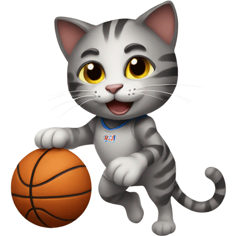 Cat playing basketball  emoji