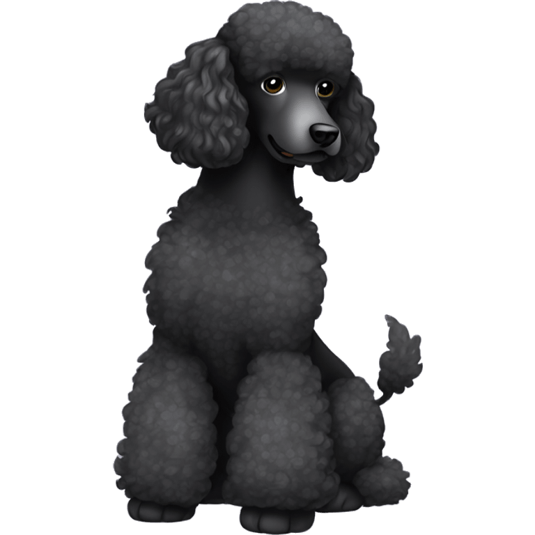 black poodle with gray and white spots on its coat emoji