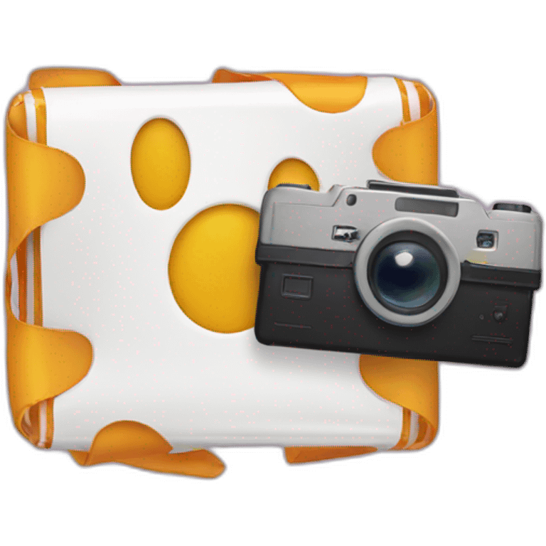 floating camera and a floating video tape emoji