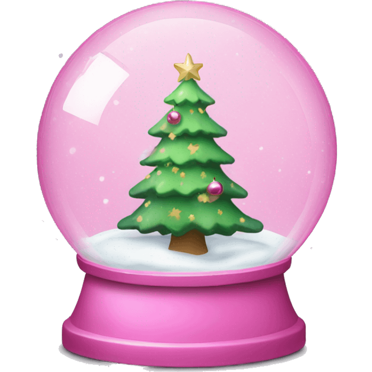 Pink Christmas snow globe emoji