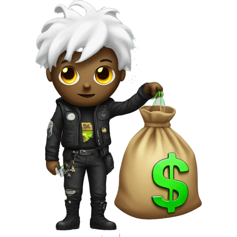 cyber punk with money bag emoji