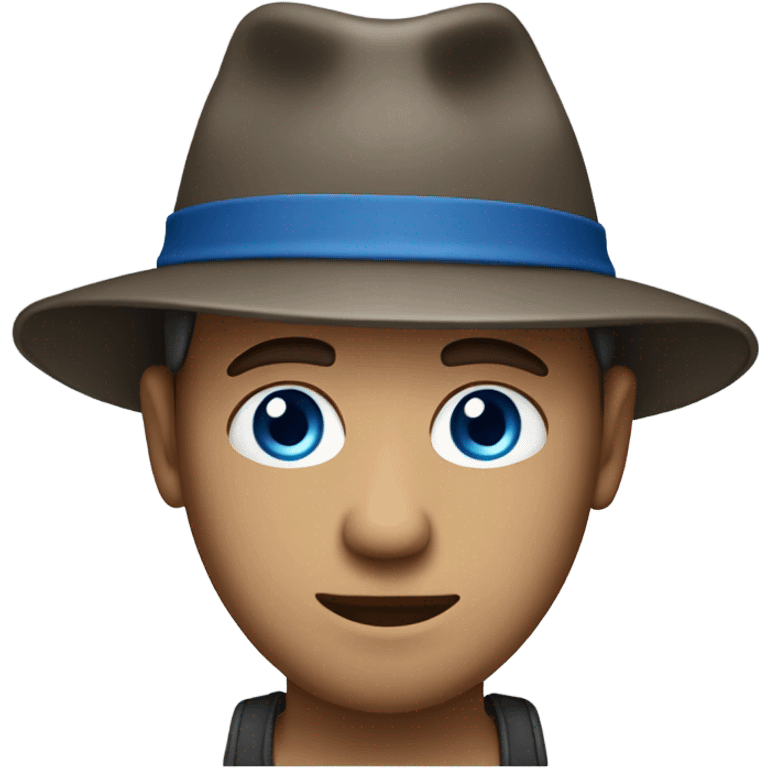 casual male portrait with hat blue eyes emoji