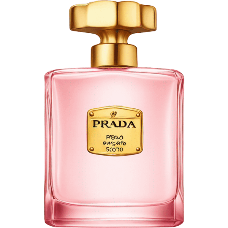 light pink prada perfume w gold accent emoji