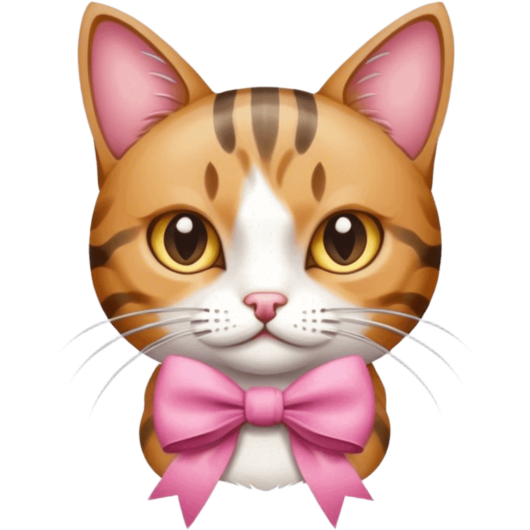 Cat wearing bow emoji