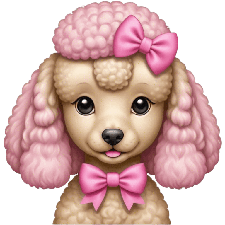 Pink bow on poodle emoji