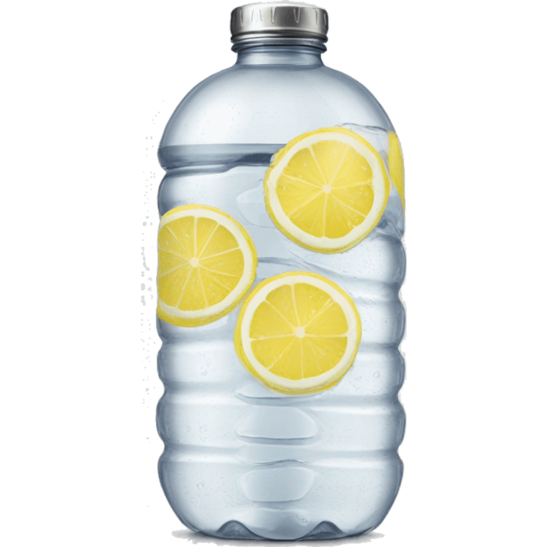 voss water bottle with lemon slices realistic soft textures and fine detailing emoji