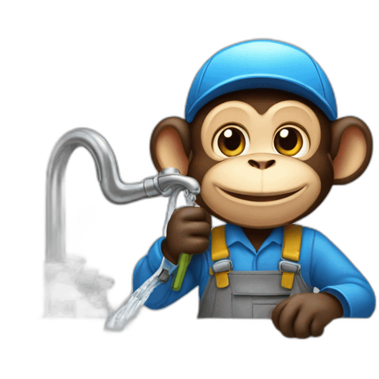 plumber monkey changing a faucet emoji