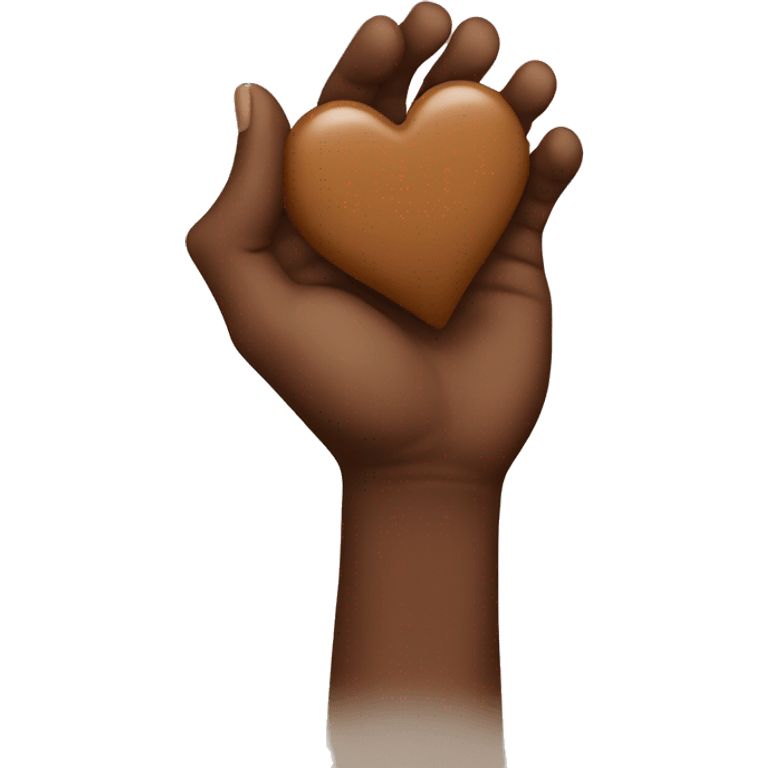 Brown heart in hand emoji