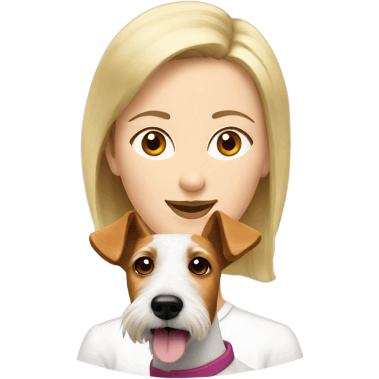 Fox terrier with blonde woman emoji