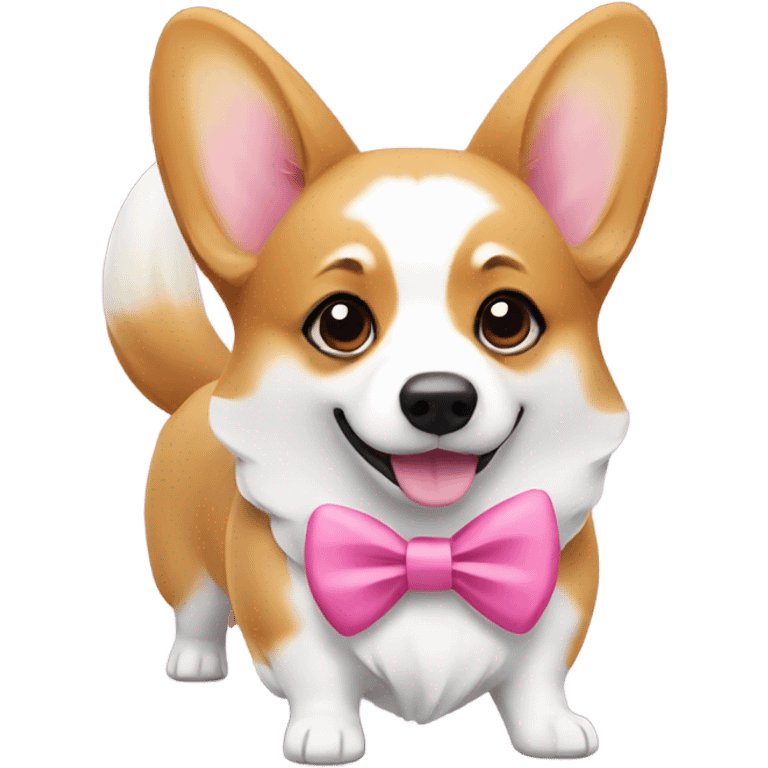 Corgi with pink bow emoji