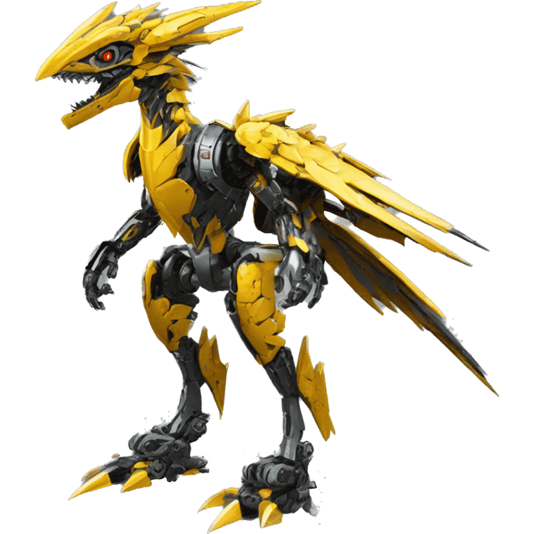 futuristic spiky raptor-dragon-Bionicle-mecha full body emoji