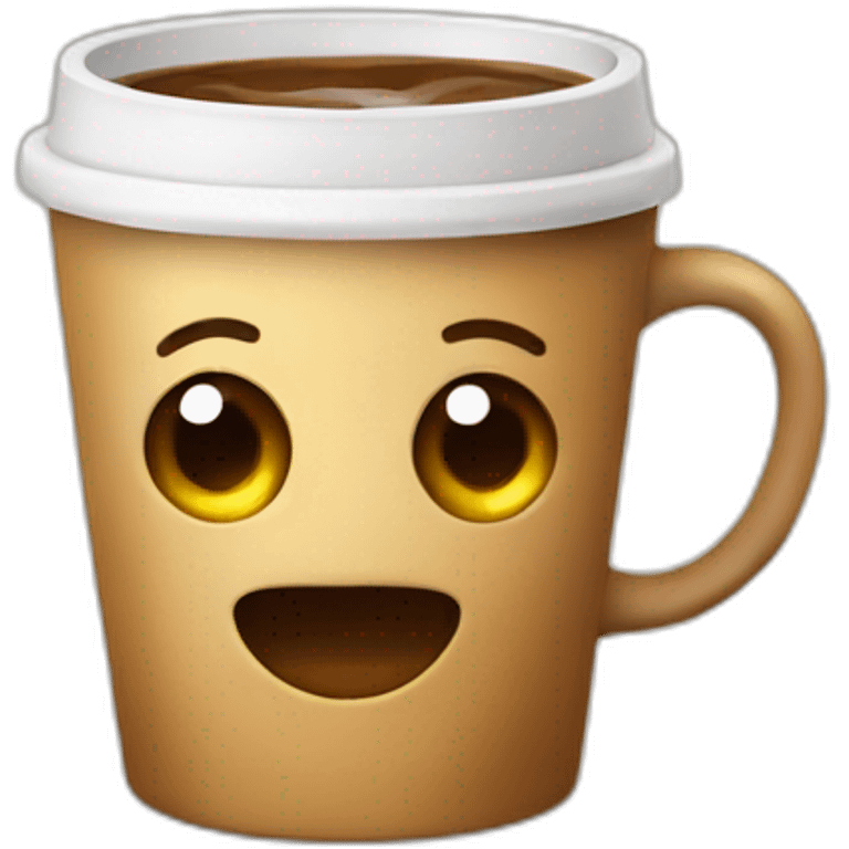 Coffee saying hi emoji