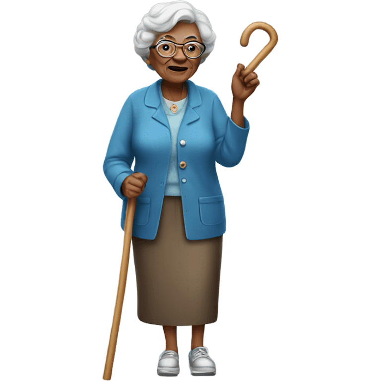 Grandma with cane emoji