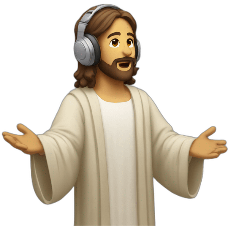 Jesus listening to music emoji