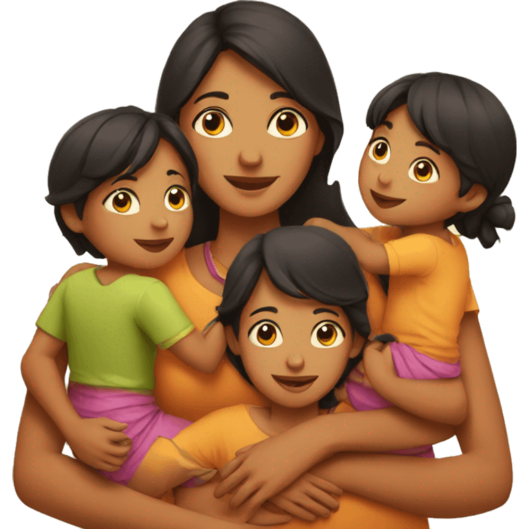 indian mother with kids emoji