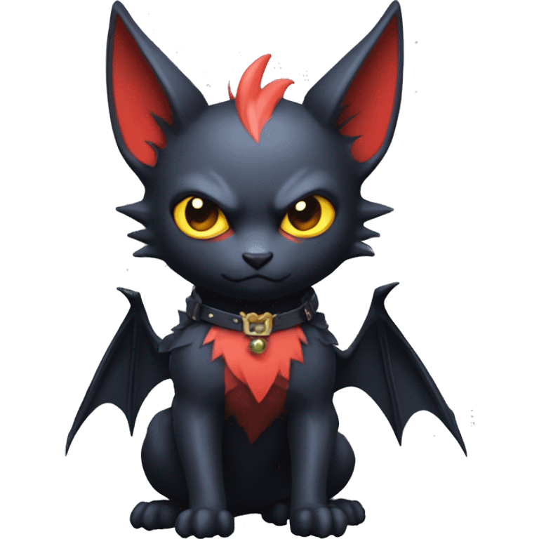  Kawaii Edgy Cool Beautiful Bat-Nargacuga-Litten full body emoji