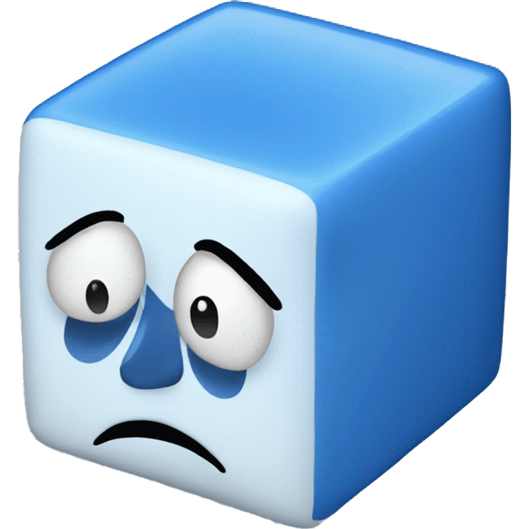 A blue cube with face emoji