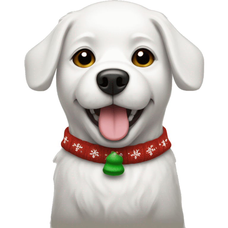 white dog wearing Christmas sweaters  emoji