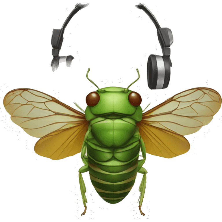 cicada with headphones emoji