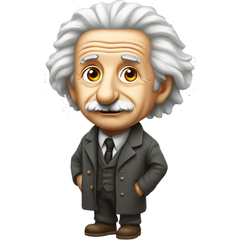 a thoughtfull looking albert Einstein full body  emoji