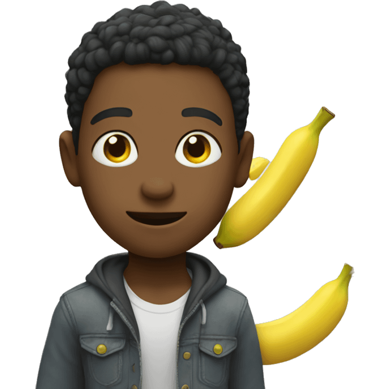 Boy with banana emoji